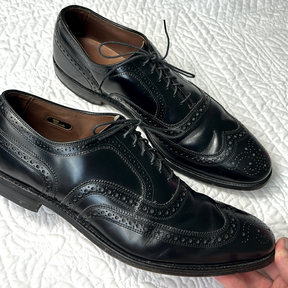Allen Edmonds 13 B• McAllister Lace Up Wingtip Dress Shoes Black Leather